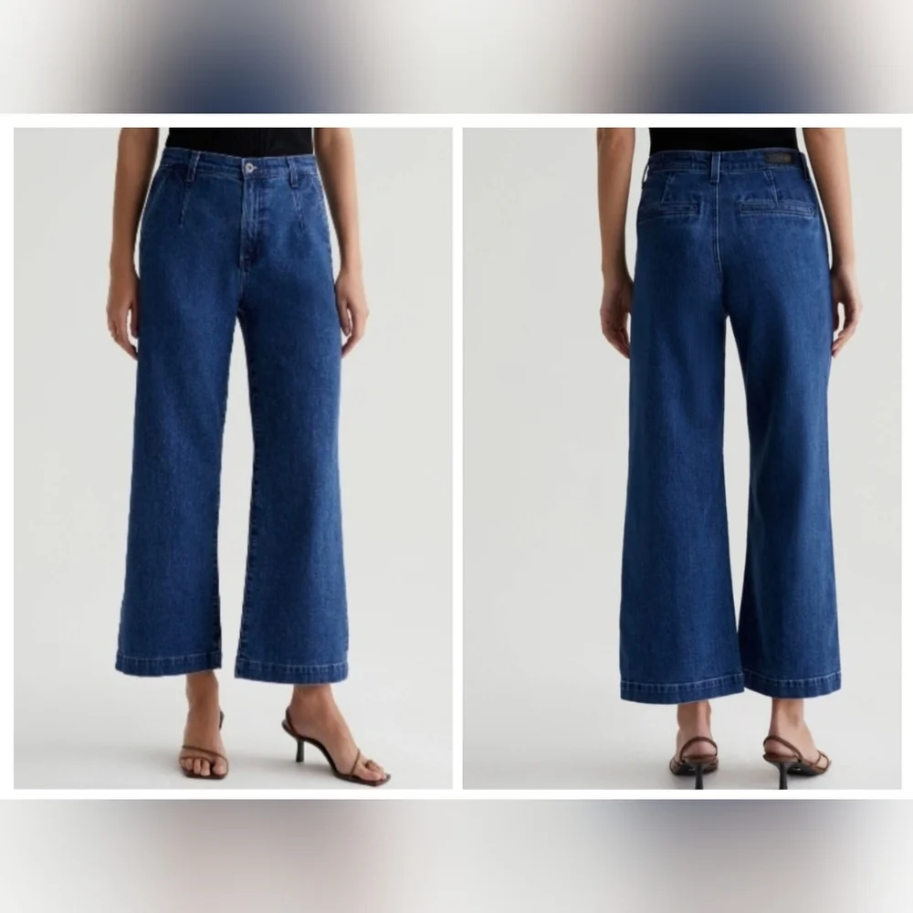 AG Adriano Goldschmied DANEEL High-Rise Wide Leg Crop Denim Jeans Women Size 30 - Picture 1 of 16